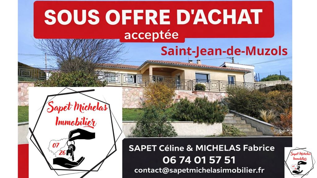 Maison ST JEAN DE MUZOLS 295000€ SAPET MICHELAS IMMOBILIER Maison ST JEAN DE MUZOLS 295000€ SAPET MICHELAS IMMOBILIER
