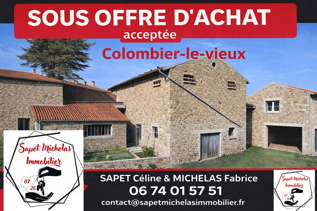 Grange COLOMBIER LE VIEUX 138000€ SAPET MICHELAS IMMOBILIER