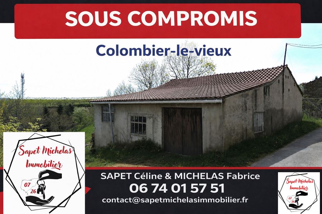 Grange COLOMBIER LE VIEUX 60000€ SAPET MICHELAS IMMOBILIER Grange COLOMBIER LE VIEUX 60000€ SAPET MICHELAS IMMOBILIER